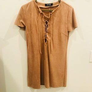 Tan Suede Dress. NWOT